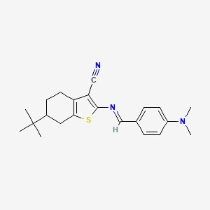 molecular formula C22H27N3S B14950200 6-tert-butyl-2-({(E)-[4-(dimethylamino)phenyl]methylidene}amino)-4,5,6,7-tetrahydro-1-benzothiophene-3-carbonitrile 