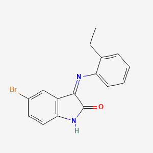 (3Z)-5-bromo-3-[(2-ethylphenyl)imino]-1,3-dihydro-2H-indol-2-one