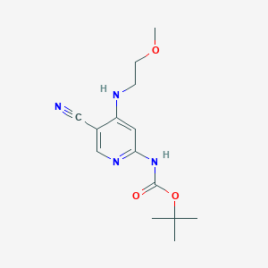 molecular formula C14H20N4O3 B1495023 COCCNc1cc(NC(=O)OC(C)(C)C)ncc1C#N 