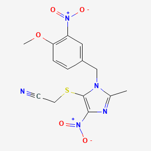 Acetonitrile, ((1-((4-methoxy-3-nitrophenyl)methyl)-2-methyl-4-nitro-1H-imidazol-5-yl)thio)-