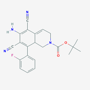 molecular formula C22H21FN4O2 B14950254 tert-butyl 6-amino-5,7-dicyano-8-(2-fluorophenyl)-3,8a-dihydroisoquinoline-2(1H)-carboxylate 