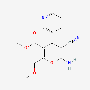 molecular formula C15H15N3O4 B14950275 methyl 6-amino-5-cyano-2-(methoxymethyl)-4-(pyridin-3-yl)-4H-pyran-3-carboxylate 