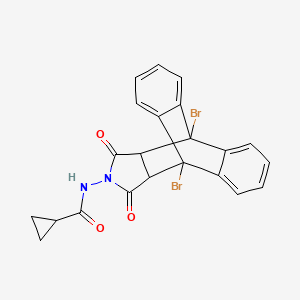 molecular formula C22H16Br2N2O3 B14950285 N-(1,8-dibromo-16,18-dioxo-17-azapentacyclo[6.6.5.0~2,7~.0~9,14~.0~15,19~]nonadeca-2,4,6,9,11,13-hexaen-17-yl)cyclopropanecarboxamide (non-preferred name) 