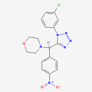 molecular formula C18H17ClN6O3 B14950299 4-{[1-(3-chlorophenyl)-1H-tetrazol-5-yl](4-nitrophenyl)methyl}morpholine 