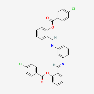 molecular formula C34H22Cl2N2O4 B14950325 benzene-1,3-diylbis[nitrilo(E)methylylidenebenzene-2,1-diyl] bis(4-chlorobenzoate) 