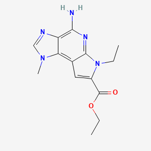 molecular formula C14H17N5O2 B1495033 4-Amino-6-ethyl-1-methyl-1,6-dihydro-1,3,5,6-tetraaza-as-indacene-7-carboxylic acid ethyl ester 