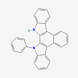 molecular formula C28H18N2 B1495034 13,14-Dihydro-13-phenyl-benz[c]indolo[2,3-a]carbazole 