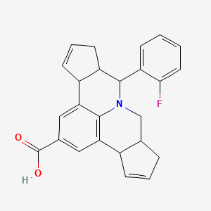 7-(2-Fluorophenyl)-3b,6,6a,7,9,9a,10,12a-octahydrocyclopenta[c]cyclopenta[4,5]pyrido[3,2,1-ij]quinoline-2-carboxylic acid