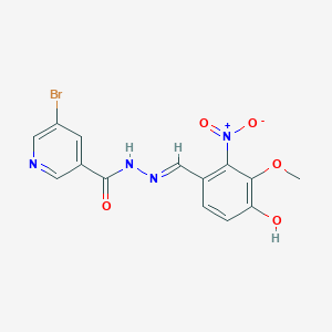 5-bromo-N'-[(E)-(4-hydroxy-3-methoxy-2-nitrophenyl)methylidene]pyridine-3-carbohydrazide