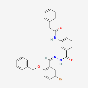 N-[3-({(2Z)-2-[2-(benzyloxy)-5-bromobenzylidene]hydrazinyl}carbonyl)phenyl]-2-phenylacetamide