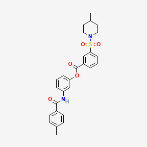 3-{[(4-Methylphenyl)carbonyl]amino}phenyl 3-[(4-methylpiperidin-1-yl)sulfonyl]benzoate