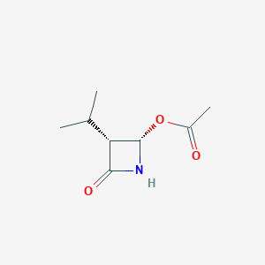 molecular formula C8H13NO3 B149504 [(2S,3R)-4-oxo-3-propan-2-ylazetidin-2-yl] acetate CAS No. 127127-64-4