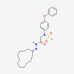 molecular formula C27H37N3O4S B14950411 N-[2-(2-Cyclododecylidenhydrazino)-2-oxoethyl]-N-(4-phenoxyphenyl)methanesulfonamide 