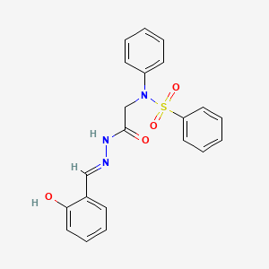 molecular formula C21H19N3O4S B14950444 N-({N'-[(E)-(2-Hydroxyphenyl)methylidene]hydrazinecarbonyl}methyl)-N-phenylbenzenesulfonamide 