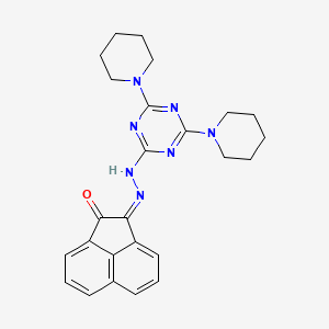 molecular formula C25H27N7O B14950446 (2Z)-2-{2-[4,6-di(piperidin-1-yl)-1,3,5-triazin-2-yl]hydrazinylidene}acenaphthylen-1(2H)-one 