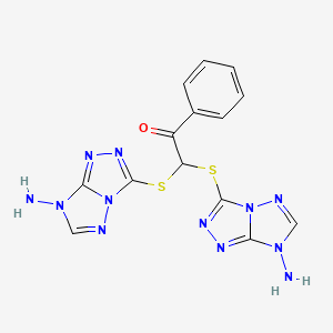 molecular formula C14H12N12OS2 B14950473 2,2-bis[(7-amino-7H-[1,2,4]triazolo[4,3-b][1,2,4]triazol-3-yl)sulfanyl]-1-phenylethanone 