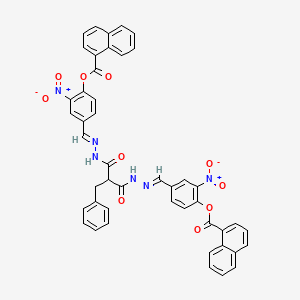 molecular formula C46H32N6O10 B14950479 (2-benzyl-1,3-dioxopropane-1,3-diyl)bis[(1E)hydrazin-2-yl-1-ylidene(E)methylylidene-2-nitrobenzene-4,1-diyl] dinaphthalene-1-carboxylate 