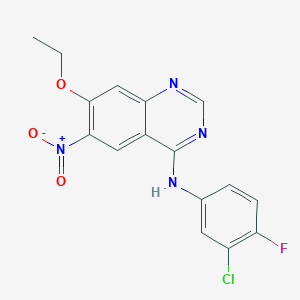 molecular formula C16H12ClFN4O3 B1495052 N-(3-chloro-4-fluorophenyl)-7-ethoxy-6-nitroquinazolin-4-amine 