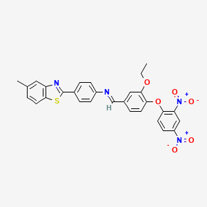 N-{(E)-[4-(2,4-dinitrophenoxy)-3-ethoxyphenyl]methylidene}-4-(5-methyl-1,3-benzothiazol-2-yl)aniline