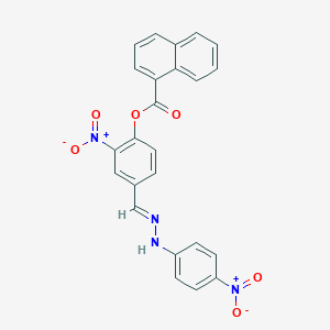 molecular formula C24H16N4O6 B14950594 2-nitro-4-{(E)-[2-(4-nitrophenyl)hydrazinylidene]methyl}phenyl naphthalene-1-carboxylate 