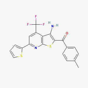 Thieno[2,3-b]pyridin-3-amine, 4-trifluoromethyl-2-(4-methylbenzoyl)-6-(2-thienyl)-