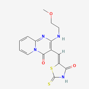 2-[(2-methoxyethyl)amino]-3-[(Z)-(4-oxo-2-thioxo-1,3-thiazolidin-5-ylidene)methyl]-4H-pyrido[1,2-a]pyrimidin-4-one