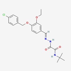 N-tert-butyl-2-[(2E)-2-{4-[(4-chlorobenzyl)oxy]-3-ethoxybenzylidene}hydrazinyl]-2-oxoacetamide