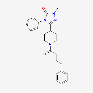 molecular formula C24H28N4O2 B14950666 1-methyl-4-phenyl-3-(1-(4-phenylbutanoyl)piperidin-4-yl)-1H-1,2,4-triazol-5(4H)-one 