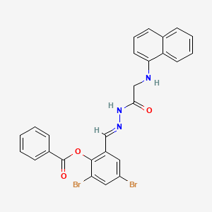 molecular formula C26H19Br2N3O3 B14950669 2,4-Dibromo-6-({(E)-2-[2-(1-naphthylamino)acetyl]hydrazono}methyl)phenyl benzoate 