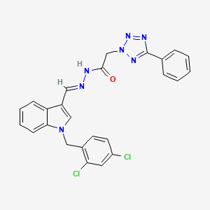 molecular formula C25H19Cl2N7O B14950672 N'-{(E)-[1-(2,4-dichlorobenzyl)-1H-indol-3-yl]methylidene}-2-(5-phenyl-2H-tetrazol-2-yl)acetohydrazide 