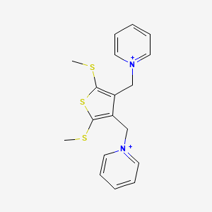 molecular formula C18H20N2S3+2 B14950679 1,1'-{[2,5-Bis(methylsulfanyl)thiene-3,4-diyl]dimethanediyl}dipyridinium 