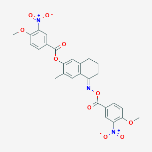 molecular formula C27H23N3O10 B14950683 (5E)-5-({[(4-methoxy-3-nitrophenyl)carbonyl]oxy}imino)-3-methyl-5,6,7,8-tetrahydronaphthalen-2-yl 4-methoxy-3-nitrobenzoate 