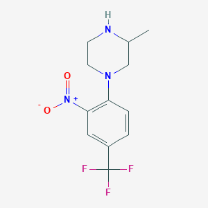 molecular formula C12H14F3N3O2 B14950697 3-Methyl-1-[2-nitro-4-(trifluoromethyl)phenyl]piperazine 