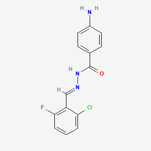 4-amino-N'-[(E)-(2-chloro-6-fluorophenyl)methylidene]benzohydrazide