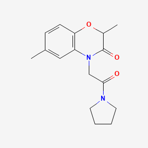 molecular formula C16H20N2O3 B14950719 2,6-Dimethyl-4-(2-oxo-2-pyrrolidin-1-yl-ethyl)-4H-benzo[1,4]oxazin-3-one 