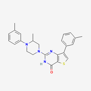 molecular formula C25H26N4OS B14950726 2-[3-methyl-4-(3-methylphenyl)piperazino]-7-(3-methylphenyl)thieno[3,2-d]pyrimidin-4(3H)-one 