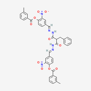 (2-benzyl-1,3-dioxopropane-1,3-diyl)bis[(1E)hydrazin-2-yl-1-ylidene(E)methylylidene-2-nitrobenzene-4,1-diyl] bis(3-methylbenzoate)