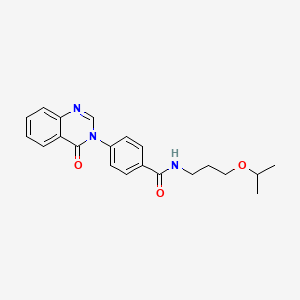 molecular formula C21H23N3O3 B14950780 N-(3-isopropoxypropyl)-4-[4-oxo-3(4H)-quinazolinyl]benzamide 