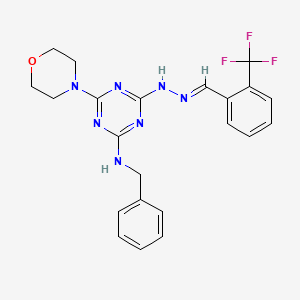 N-benzyl-4-(morpholin-4-yl)-6-{(2E)-2-[2-(trifluoromethyl)benzylidene]hydrazinyl}-1,3,5-triazin-2-amine