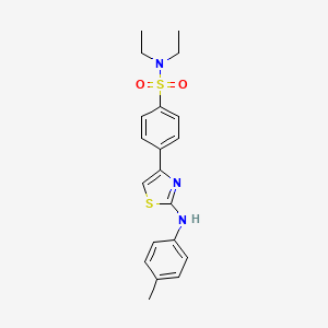 molecular formula C20H23N3O2S2 B14950794 N,N-diethyl-4-{2-[(4-methylphenyl)amino]-1,3-thiazol-4-yl}benzenesulfonamide 