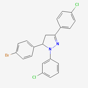 5-(4-bromophenyl)-1-(3-chlorophenyl)-3-(4-chlorophenyl)-4,5-dihydro-1H-pyrazole