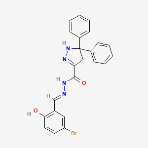 N'-[(E)-(5-bromo-2-hydroxyphenyl)methylidene]-5,5-diphenyl-4,5-dihydro-1H-pyrazole-3-carbohydrazide