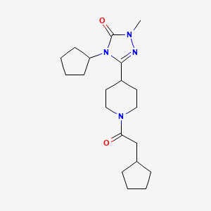 4-cyclopentyl-3-(1-(2-cyclopentylacetyl)piperidin-4-yl)-1-methyl-1H-1,2,4-triazol-5(4H)-one