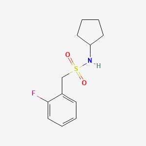 molecular formula C12H16FNO2S B14950841 N-cyclopentyl-1-(2-fluorophenyl)methanesulfonamide 