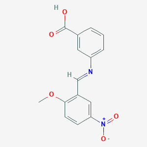 molecular formula C15H12N2O5 B14950851 3-{[(E)-(2-methoxy-5-nitrophenyl)methylidene]amino}benzoic acid 