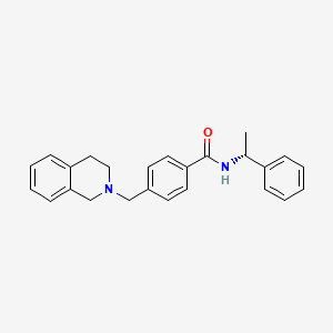 molecular formula C25H26N2O B14950856 4-(3,4-dihydroisoquinolin-2(1H)-ylmethyl)-N-(1-phenylethyl)benzamide 