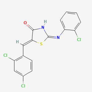 (2E,5E)-2-[(2-Chlorophenyl)imino]-5-[(2,4-dichlorophenyl)methylidene]-1,3-thiazolidin-4-one