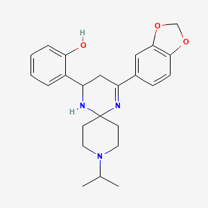 2-[4-(1,3-Benzodioxol-5-yl)-9-(propan-2-yl)-1,5,9-triazaspiro[5.5]undec-4-en-2-yl]phenol