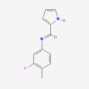 molecular formula C12H11IN2 B14950888 3-iodo-4-methyl-N-[(E)-1H-pyrrol-2-ylmethylidene]aniline 