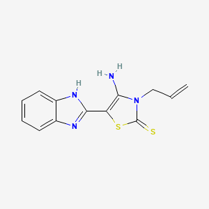 molecular formula C13H12N4S2 B14950906 4-amino-5-(1H-benzimidazol-2-yl)-3-prop-2-enyl-1,3-thiazole-2-thione CAS No. 144464-15-3